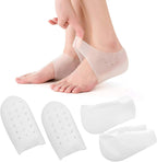 Invisible Height Increase Enhancers - Soft Silicone Concealed Footbed Heel Cushion Lift Inserts with Breathable Half Heel Socks Protector, Suitable for Men Women - 4.5cm (1.8in)