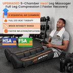 JZBRAIN Air Compression Leg Recovery Boots : Sequential Full Leg Compression Massager System for Muscle Relaxation & Relief - 11 Intensity 6 Modes 3 Heat for Athletes & Gym (Medium)