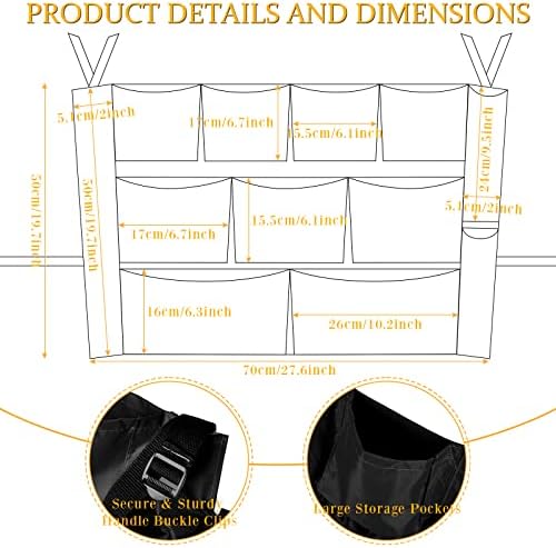 Frienda 2 Pcs Trash Can Caddy Bag Cleaning Caddy Bag for Garbage Bins Trash Holder Cart Garbage Bin Storage Organizer, Fits 32-50 Gallon Can, Janitorial Storage Cleaning Supplies (Black)
