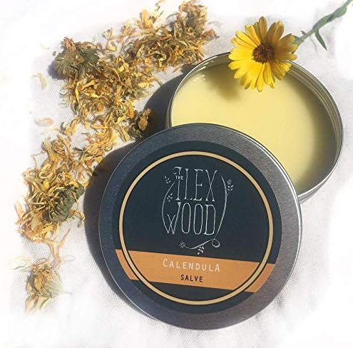 The Ilex Wood - Vegan Calendula Salve - All natural handcrafted vegan balm, soothes rashes, itching, dry skin, eczema - 3.38 fl oz (100ml)