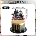 25Pcs Star Wars Birthday Party Supplies Pack Includes 1 Cake Topper 24 Cupcake Toppers for Star Wars Party Supplies
