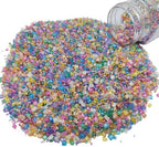 Rainbow Sprinkles Sugar Crystals for Cake Decorating, Pastel Sprinkles Mix, Edible Large Crystals Sparkling Sugar for Baking, Birthday, Ice Cream, Cookies, Cake Decorations