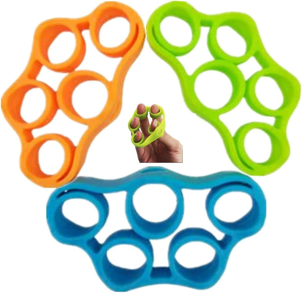 3pcs Finger Stretcher Exerciser, Hand Grip Strengthener, Hand Exerciser,Forearm Exerciser Trainer Silicone Rings for Muscle & Rehabilitation