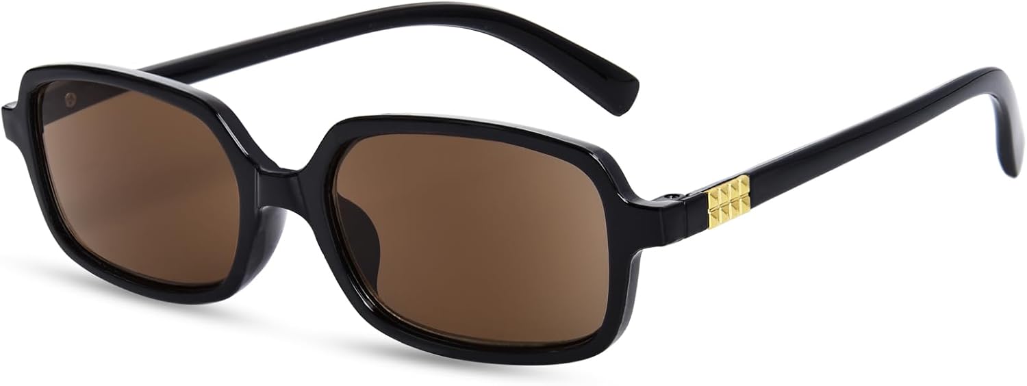 OPTOFENDY Reading Sunglasses for Women Retro Rectangle 90s Full Lens Sun Readers UV400 Outdoor Sunglasses