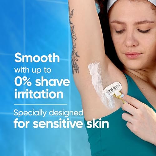 Gillette Venus Extra Smooth Sensitive Gold Women's Razor Handle + 2 Blade Refills, includes Shower Holder