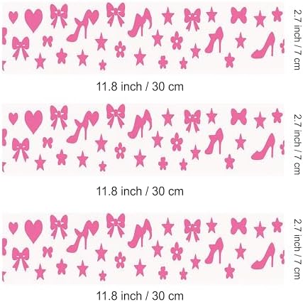 3 pcs Pink Doll Cake Strips Edible birthday cake strips, cake side borders, Icing Sheets 2.7X11.8