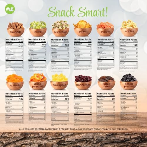 NUT CRAVINGS - Dried Fruit & Mixed Nuts Gift Basket in White Gold Box (12 Assortments) Food Arrangement, Healthy Snack Care Package,
