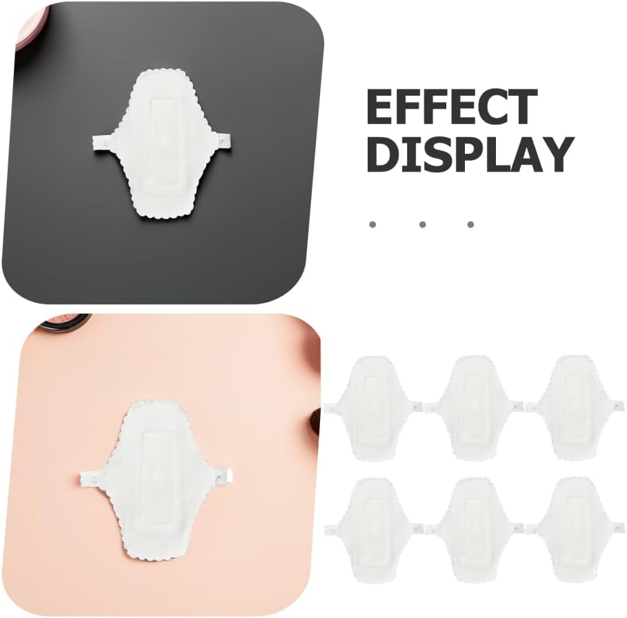 Healeved 6pcs Reusable Menstrual Pads White Washable Cotton Sanitary Towels with Convenient Button Fastening for Travel and Everyday Use