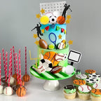 25PCS Sports Cake Decorations Sports Ball Cake Toppers Soccer Football Baseball Basketball Tennis Golf for Baby Shower Sport Theme Birthday Party Supplies