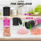 Spice Bounty Pink - Himalayan Salt Grinder – 12.9 oz Natural Coarse Rock Salt, Refillable Seasoning Mill, Premium Himalayan Pink Salt Crystals, No Additives