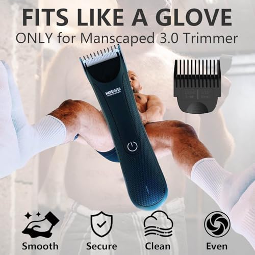 4 Pack Guards for Manscaped Lawn Mower 3.0 - Adjustable Lawnmower 3.0 Trimmer Guards with Organizer, Waterproof Guide Comb Replacement for Manscaped 3.0 Attachments, Cutting Lengths from 1/8" to 1/2"