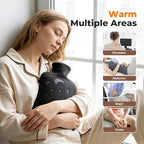 Hot Water Bottle with Soft Cover, 2L Hot Water Bag for Menstrual Cramps, Neck and Shoulder Pain Relief, Hot and Cold Therapies, Hand Feet Warmer, Dark Grey