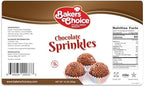 Bakers Choice Chocolate Sprinkles for Ice Cream Toppings - Chocolate Jimmies Sprinkles for Baking - Dairy Free, Kosher 10 oz.