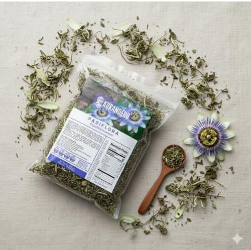 KURANDERO Passionflower Tea 4 oz (113 g) – 100% Natural Hojas de Pasiflora (Passiflora incarnata) – Loose Leaf Herbal Infusion, Non-GMO, Additive-Free, Caffeine-Free, Single Pack