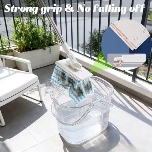 Magic Grip Mini Mop, Snap Grip No-Touch Lazy Mop with 1-Second Cloth Change, 360° Rotating Head for Walls, Floors, Windows, Corners. Cloth-Changing Mini Cleaning Tool with 10 Reusable Microfiber Cloth