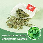 TEARELAE - Spearmint Tea - 1.5g x 50 Count - 100% Pure Spearmint Leaves - Non-GMO - Naturally Caffeine-free Herbal Tea - Support Digestion & Natural Breath Freshener