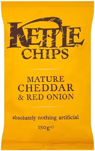 Kettle Chips Mature Cheddar And Red Onion Crisps 150 G (Pack Of 6)