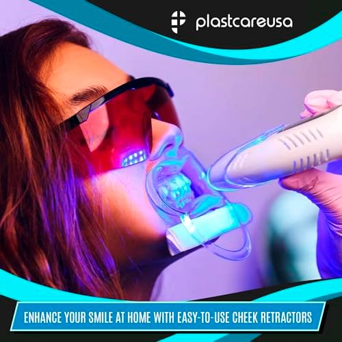 10 Large Dental Cheek Retractors for Teeth Whitening, Suction & Tooth Care: Professional Mouth Opener Supplies for Adults, Dentist Watch Game by PlastCare USA
