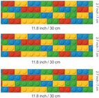 3 pcs Build Blocks Cake Strips Edible birthday cake strips, cake side borders, Icing Sheets 2.7X11.8