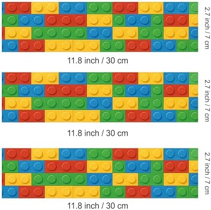 3 pcs Build Blocks Cake Strips Edible birthday cake strips, cake side borders, Icing Sheets 2.7X11.8