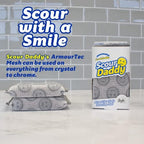 Scrub Daddy Scour Daddy Style, Scourers Non Scratch Scrubbing Sponge, Scouring Pads, Kitchen Sponges for Dishes, Dishwashing Pan Scrubber, Cleaning Supplies, Dish Sponges for Washing up, Pack of 2