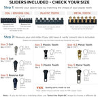 Zipper Rescue Clothing Zipper Repair Kit - The Original Zipper Pull Replacement kit for Hoodies, Pants, Handbags - Included 11 Metal Sliders, 4 End Stops, 6 Top Stops - Made in America Since 1993