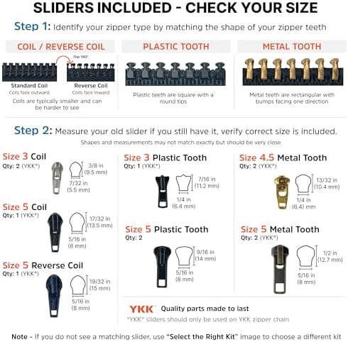 Zipper Rescue Clothing Zipper Repair Kit - The Original Zipper Pull Replacement kit for Hoodies, Pants, Handbags - Included 11 Metal Sliders, 4 End Stops, 6 Top Stops - Made in America Since 1993