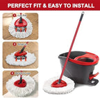 6 Pack Mop Replacement Heads for Spin Mop, Microfiber Spin Mop Refills, Easy Cleaning Mop Head Replacement