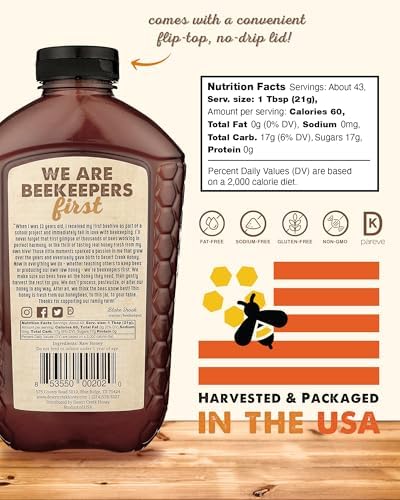 Desert Creek Honey - 100% Unfiltered, Pure, Raw Honey from Texas - Natural Sugar Substitute - Two Pounds of Unprocessed, Unpasteurized American Honey - Harvested by Our Own Beekeepers