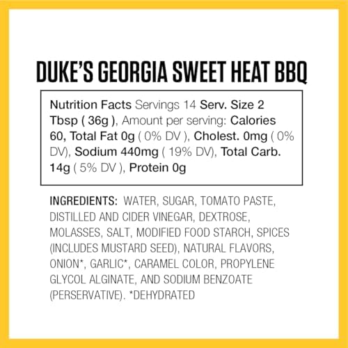 Duke’s Georgia Sweet Heat Southern Sauce - Molasses & Spicy Pepper Blend, 17.5 Ounce (Pack of 1)