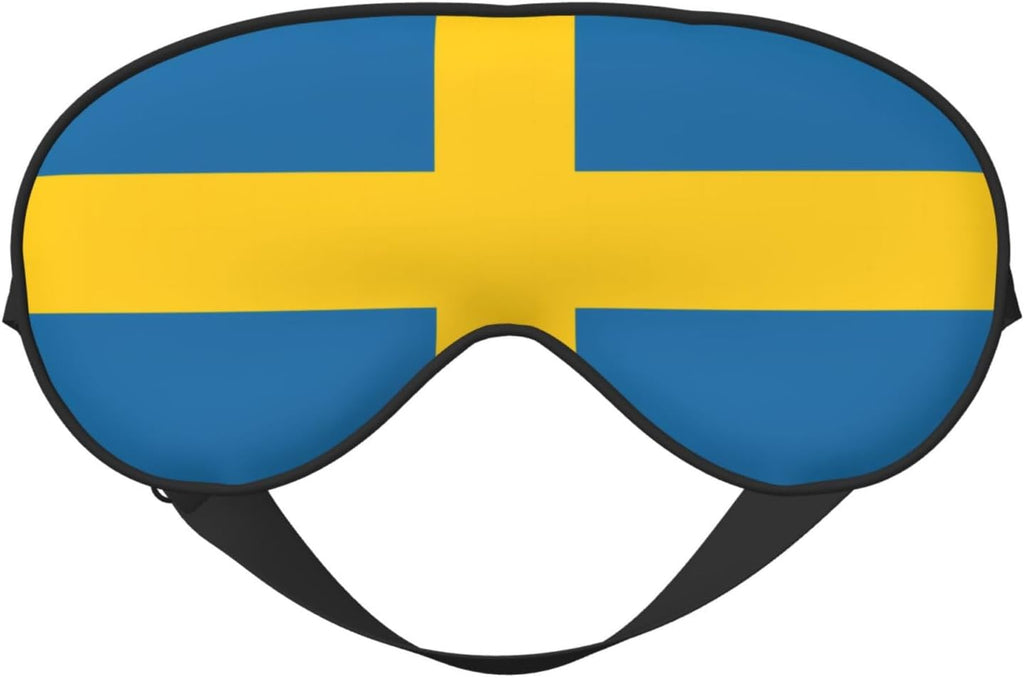 Swedish Flag Soft Eye Mask â€“ Comfortable Sleep Mask for Side Sleepers, Light Blocking, Relaxing Pressure-Free Eyemask, Black
