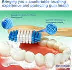 Bamboo Toothbrushes, 2-in-1 Soft & Medium Bristles Scientifically Arranged for Deep Cleaning, BPA-Free Biodegradable, 10-Pack for Adults, Ideal for Home & Travel