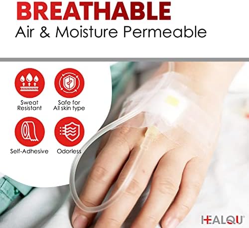 HEALQU Surgical Tape, 6 Rolls, 2"x10yd -Transparent Medical Tape for Wound Care, Tubing, and First Aid Supplies—Breathable, See-Through, Microporous Waterproof Tape with Gentle Adhesion.