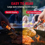 ThermoPro Digital Instant Read Meat Thermometer for Grilling Waterproof Kitchen Cooking Food Thermometer with Ambidextrous Backlit for BBQ Grill Smoker Oil Fry Candy Thermometer