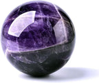 4-5cm/1.57-1.96inch Natural Amethyst Sphere Crystal Ball Hand Polished Decorative Sphere Healing Crystals Ball Healing Stone Crafts Fengshui Home Decoration Collect Gifts (40-50mm, Amethyst)