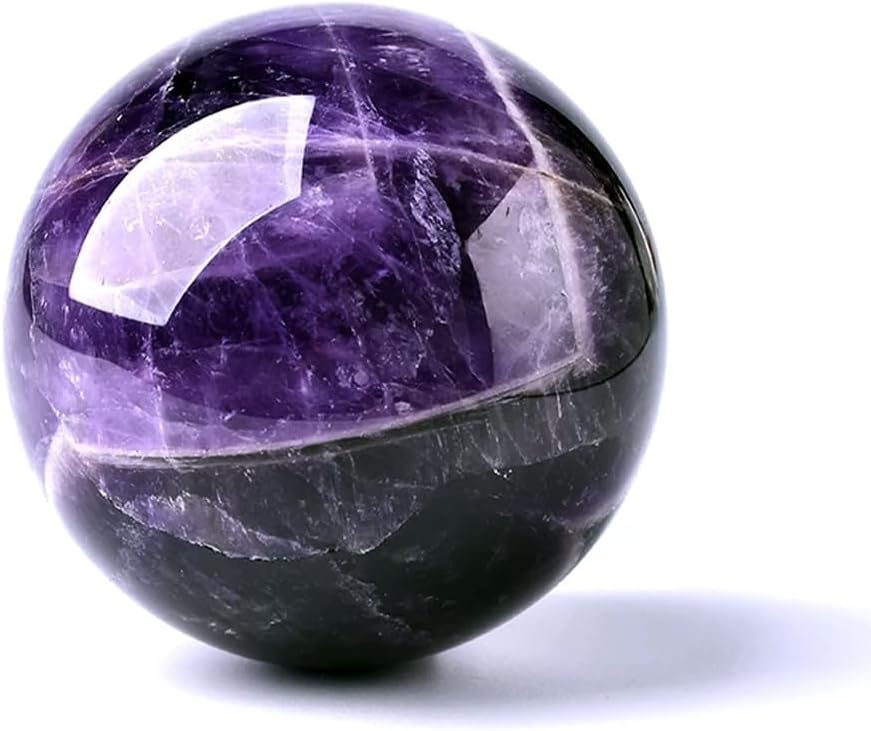 4-5cm/1.57-1.96inch Natural Amethyst Sphere Crystal Ball Hand Polished Decorative Sphere Healing Crystals Ball Healing Stone Crafts Fengshui Home Decoration Collect Gifts (40-50mm, Amethyst)