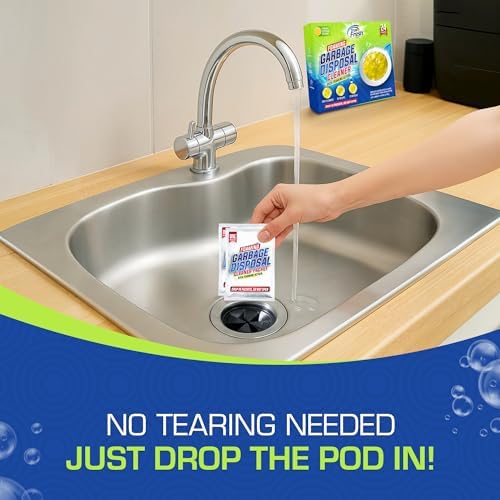 True Fresh Garbage Disposal Cleaner Powder Packets, Large 15g Drop-In Sink Packets, Deep Foaming Sink & Drain Cleaner for Grease & Residue, Disposal Cleaner and Deodorizer, Fresh Citrus Scent, 24 Pack