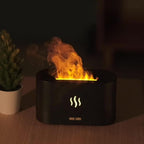 Essential Oil Diffuser, Flame Aroma Diffuser Mist Air Humidifier, Portable-Noiseless Aromatherapy Diffuser with No-Water Auto-Off Protection for Home,Office or Yoga, Black