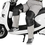 Motorcycle Knee Pads Sleeve Wraps Winter Windproof Waterproof Leather Thermal Fleece Lining Knee Brace Warmer Kneepad Adjustable Knee Shin Protective Guards for Motorcycle Bicycle Cycling