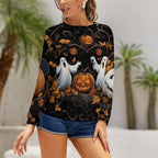 domirica Sweatshirts for Women Floral Printed Long Sleeve Pullover Crewneck Oversized Trendy 2024 Fall Fashion Outfits