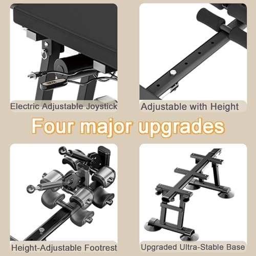 Fitness Full Body Traction Bed, Massage Cervical Traction Table for Lumber Stretching, Portable Inversion Table Alternative, Back Decompression Bench Machine for Home (Electric High)
