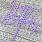 JIEEIN Happy Birthday Cake Topper - Birthday Party Decoration, Purple Acrylic