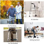 Goplus Walkers for Seniors, Foldable Standard Walker with 5’’ Wheels and Removable Padded Armrests 220lbs, Lightweight Walking Mobility Aid, Folding Platform Walker for Elderly, Handicap, Disabled
