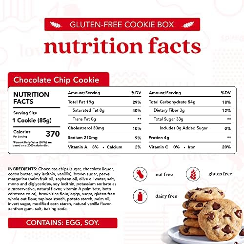 David's Cookies Gluten-Free Chocolate Chip Cookies 9-pack - Gourmet Cookies with No Added Preservatives - Fresh Bakery Dessert - Toddler and Kids Snacks for School
