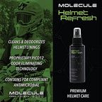 Molecule Helmet Refresh Spray | Premium Helmet Care | Cleans & Deodorizes Helmets, Visors, and Goggles | Signature Fresh Scent | 4 Ounces