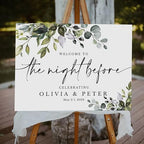 Generic The Night Before Welcome Sign, Wedding Rehearsal Dinner Sign, Rehearsal Dinner Welcome Sign, Wedding Welcome Sign, Plastic, Full Size