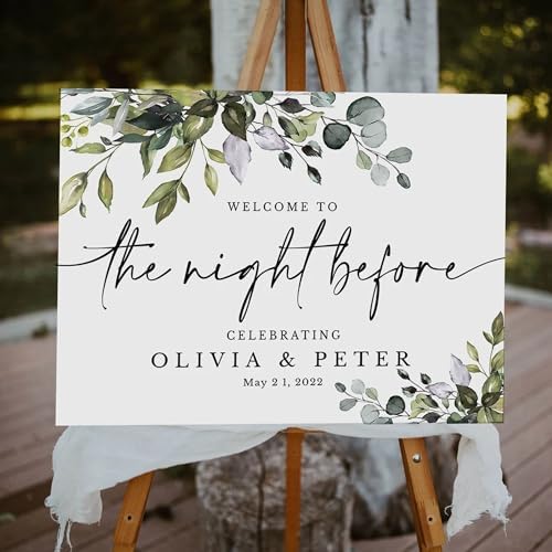 Generic The Night Before Welcome Sign, Wedding Rehearsal Dinner Sign, Rehearsal Dinner Welcome Sign, Wedding Welcome Sign, Plastic, Full Size
