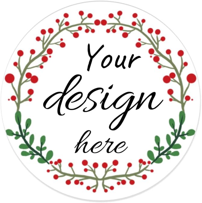 Custom Merry Christmas Stickers - Personalized Labels, Vinyl Transparent Clear Stickers for Food Jars - 100 or 200 pcs (Style 11)