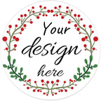 Custom Merry Christmas Stickers - Personalized Labels, Vinyl Transparent Clear Stickers for Food Jars - 100 or 200 pcs (Style 11)