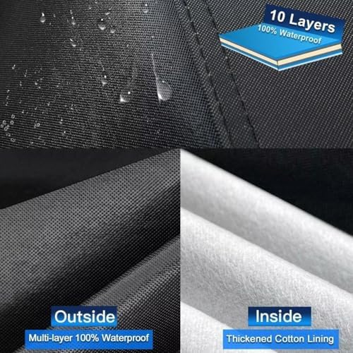 10 Layers Car Cover Custom Fit for Mercedes Benz C Class C250 C300 C43 C63 (1993-2025), Waterproof All Weather for Automobiles, Outdoor Full Cover Sun Dust Rain Protection with Cotton. Black